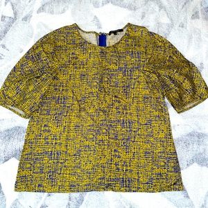 RACHEL ROY BLOUSE- SIZE LARGE- COLOR: YELLOW AND ROYAL BLUE